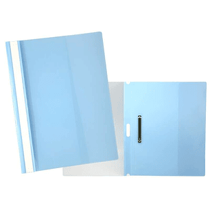Yes Dossier con Fastener para 30 Hojas A4 - Portada Transparente, Trasera Azul - Fabricado en Polipropileno