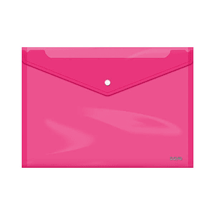 Dohe Sobre Portadocumentos Folio+ - Cierre de Broche - Polipropileno Cristal Transparente 150 Micras - Color Rosa