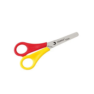 Dahle 54626 Kids Tijeras Infantiles para Zurdos 13cm - Puntas Redondeadas - Acero Inoxidable - Color Rojo/Amarillo