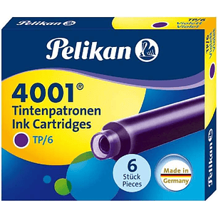 Pelikan Caja de 6 Cartuchos 4001 TP/6 - Compatible con Plumas Estilograficas Pelikan - Color Violeta