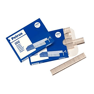 Petrus Caja de 1000 Grapas 202 Galvanizadas - Hasta 10 Hojas - Patilla de 4mm
