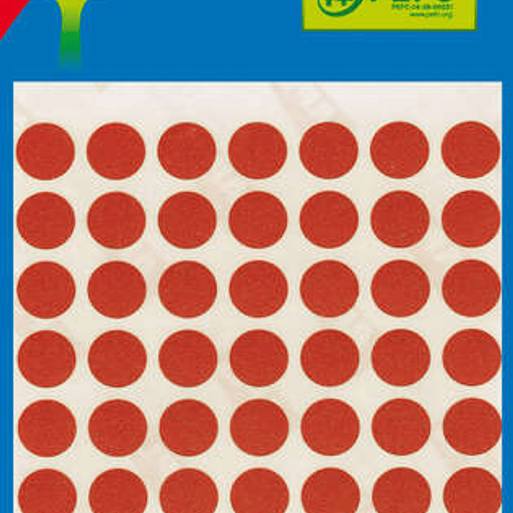 Apli Minibolsa de 315 Etiquetas Redondas Ø 10mm - 5 Hojas por 63 Etiquetas - Adhesivo Permanente - Color Rojo 1