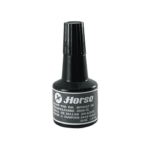 Horse Bote de Tinta para Tampon 30ml - Sin Aceite - Color Negro