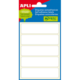 Apli Etiquetas Minibolsa Blancas 20.0 x 75.0mm 6 Hojas