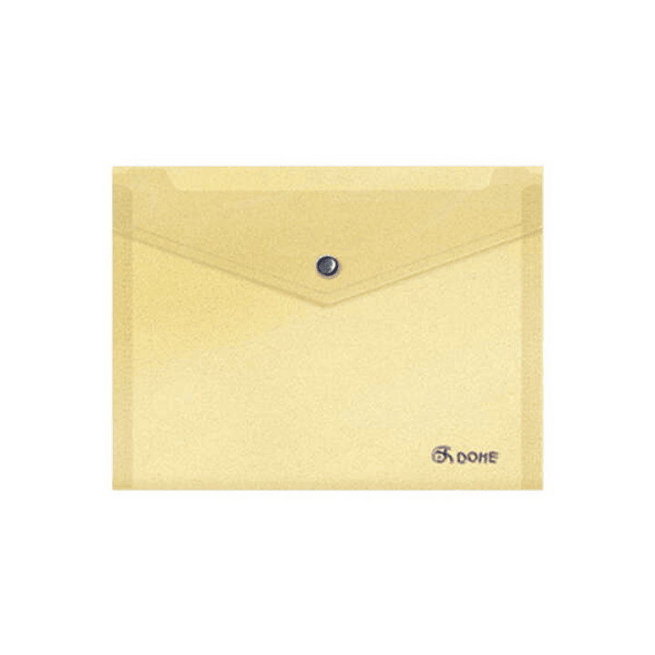 Dohe Sobre Portadocumentos A5 - Cierre de Broche - Polipropileno Translucido 150 Micras - Color Amarillo 1