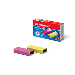 Erichkrause Grapas de Colores Nº10 - 1000 Grapas - Alambre de Acero de Alta Calidad - Resistencia Mejorada - Resistente a La Corrosion