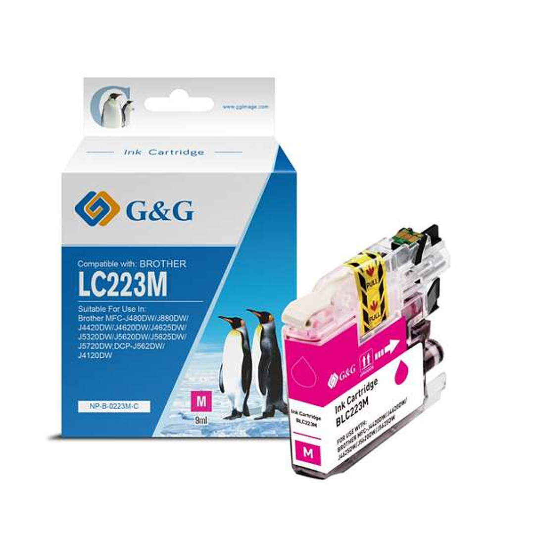 G&G Brother LC223/LC221 Magenta Cartucho de Tinta Generico - Reemplaza LC223M/LC221M 1