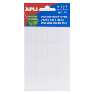 Apli Etiquetas Doble Frontal Blancas 19.0 x 27.0mm