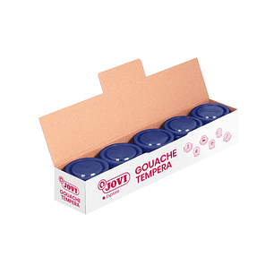 Jovi Bote de Tempera Escolar 35ml - Aplicacion en Multiples Superficies - Uso con Pincel, Rodillo o Espatula - Colores Mezclables - Color Azul Oscuro