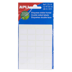 Apli Etiquetas Doble Frontal Blancas 12.0 x 18.0mm