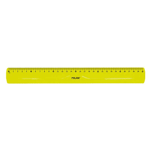 Milan Regla Flexible y Resistente - Longitud 30cm - Color Amarillo Translucido