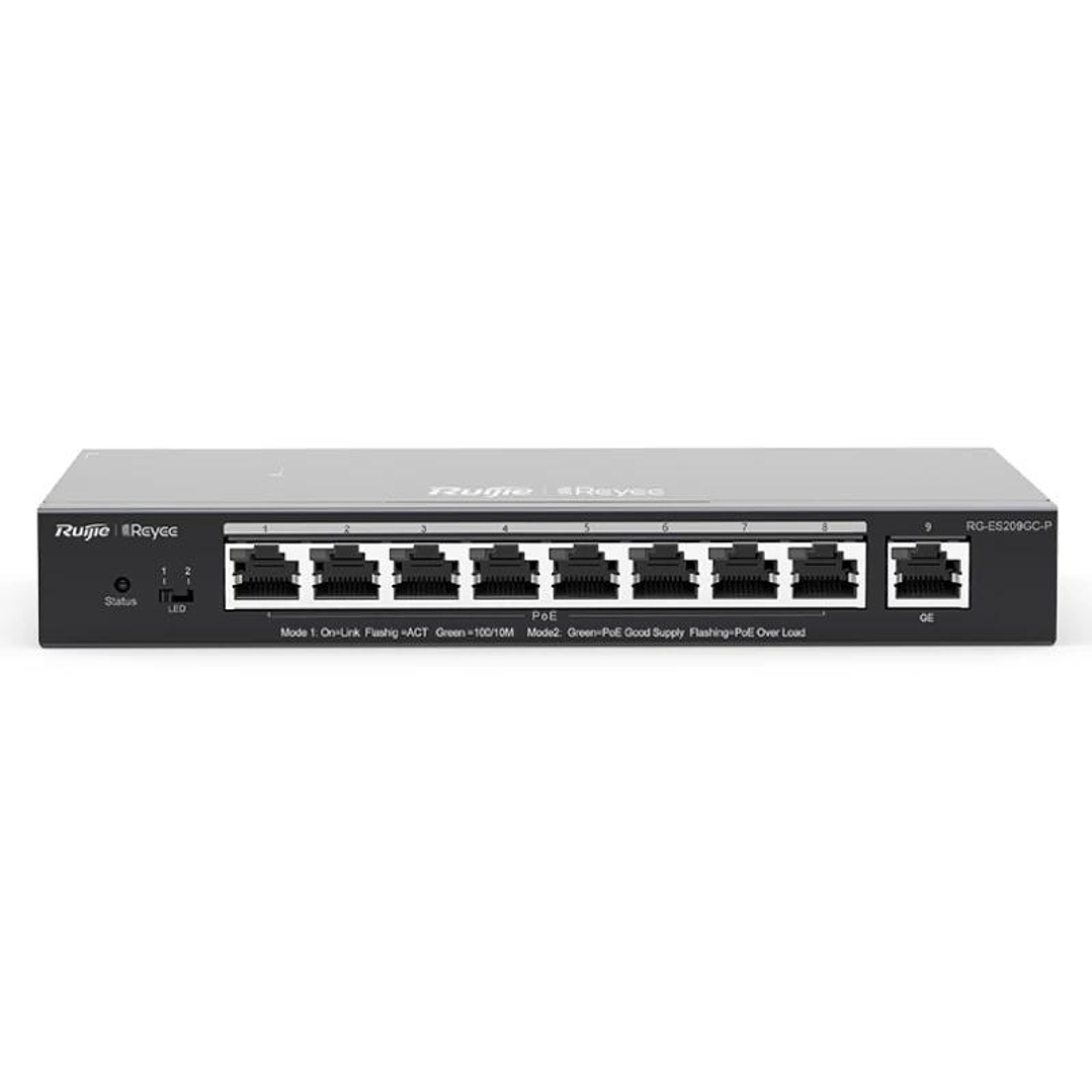 Reyee ES209GC-P Switch 9xGbE (8 PoE/POE+) 120W 1