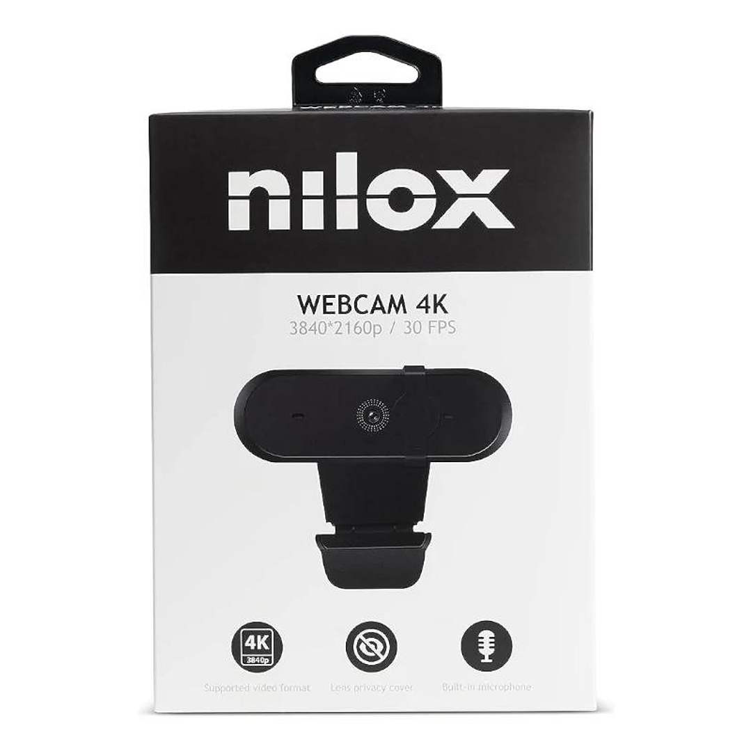 Nilox Webcam 4k, Enfoque Auto Negro 3