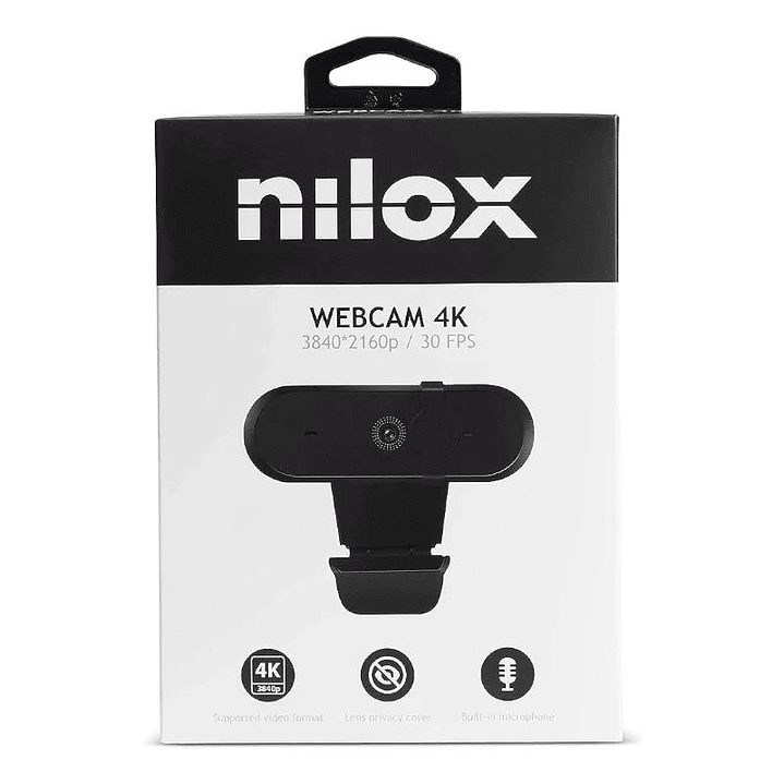 Nilox Webcam 4k, Enfoque Auto Negro 3