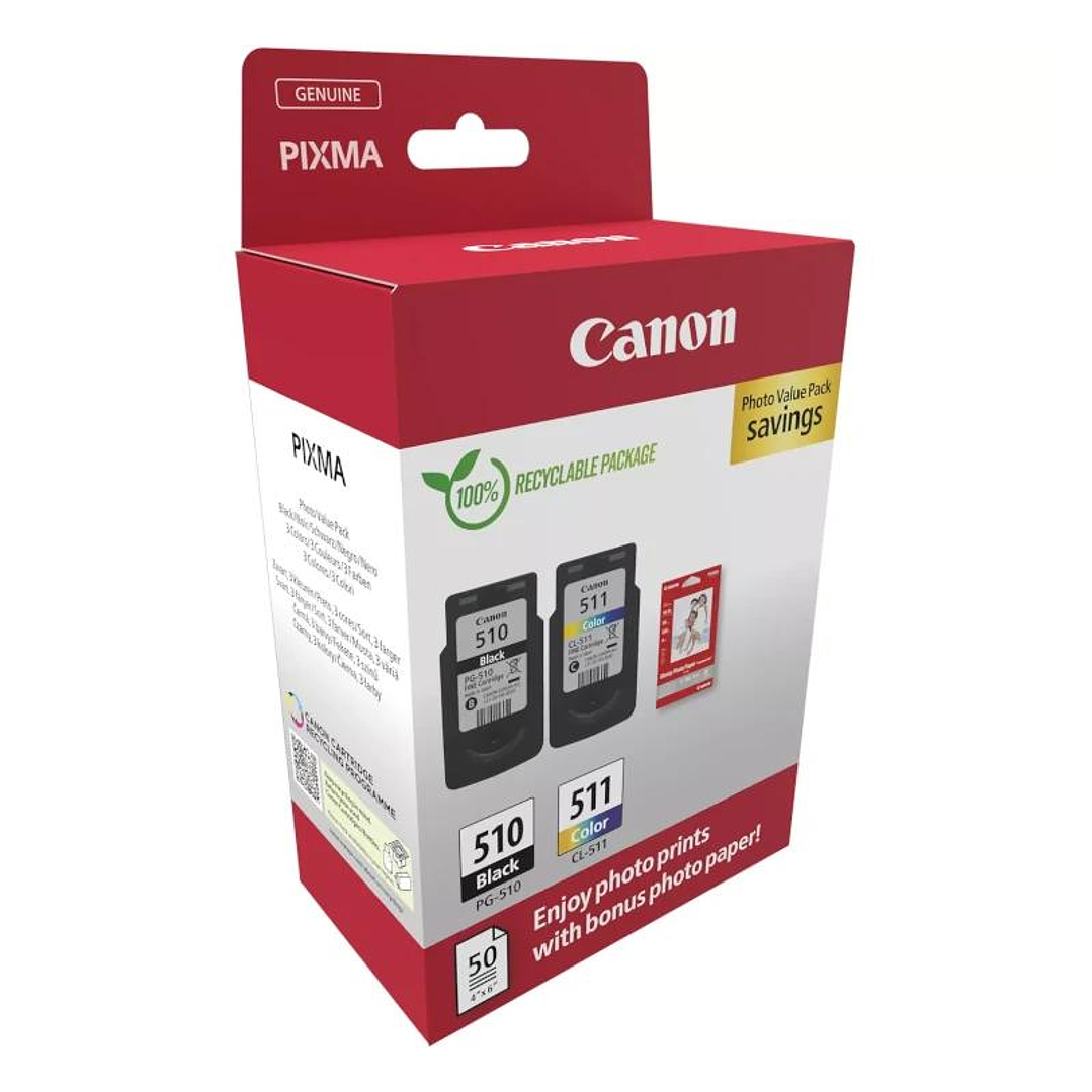 Canon Cartucho MultiPack PG-510/CL511+papel 2