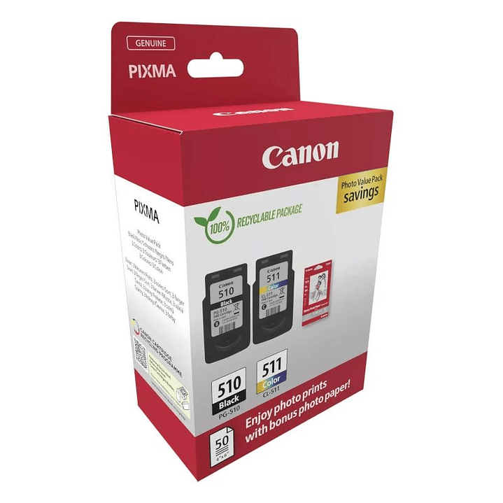 Canon Cartucho MultiPack PG-510/CL511+papel 2