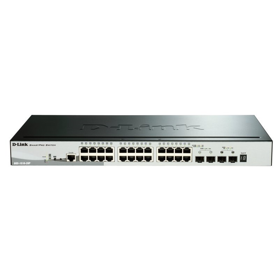 D-Link DGS-1510-28P/E Switch L2 24xGB PoE 2xSFP+ 1