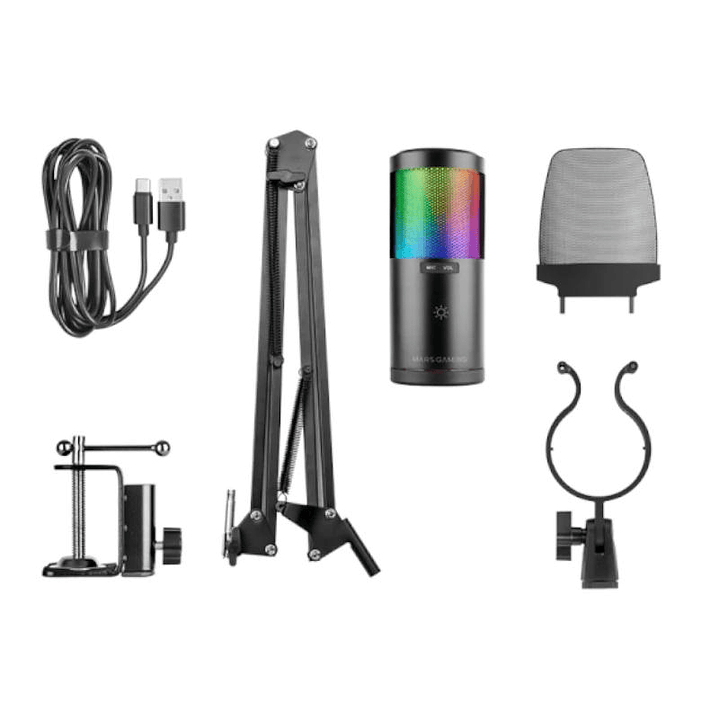 MARS GAMING Micrófono MMICSC Brazo Mecánico ARGB 3