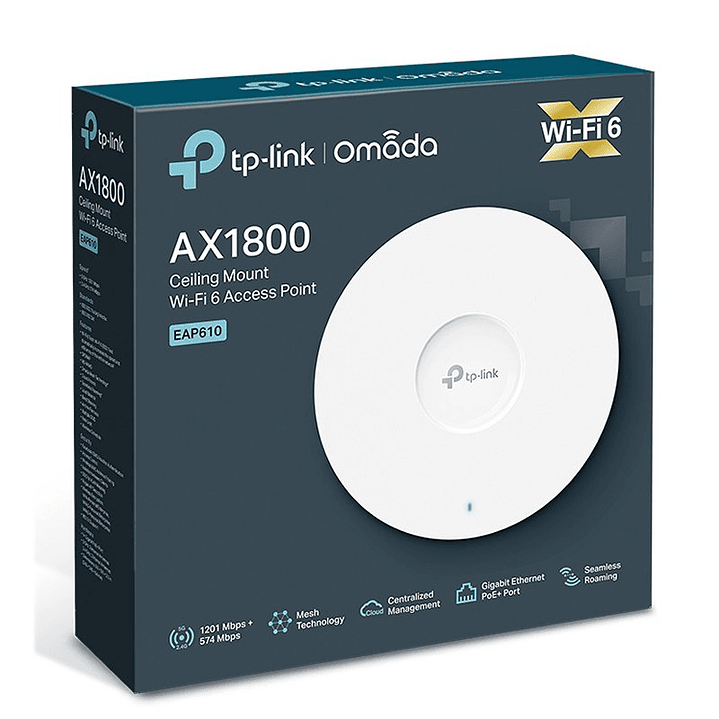 TP-Link EAP610 AP WiFi6 AX1800 Techo Dual 1xGbE 4