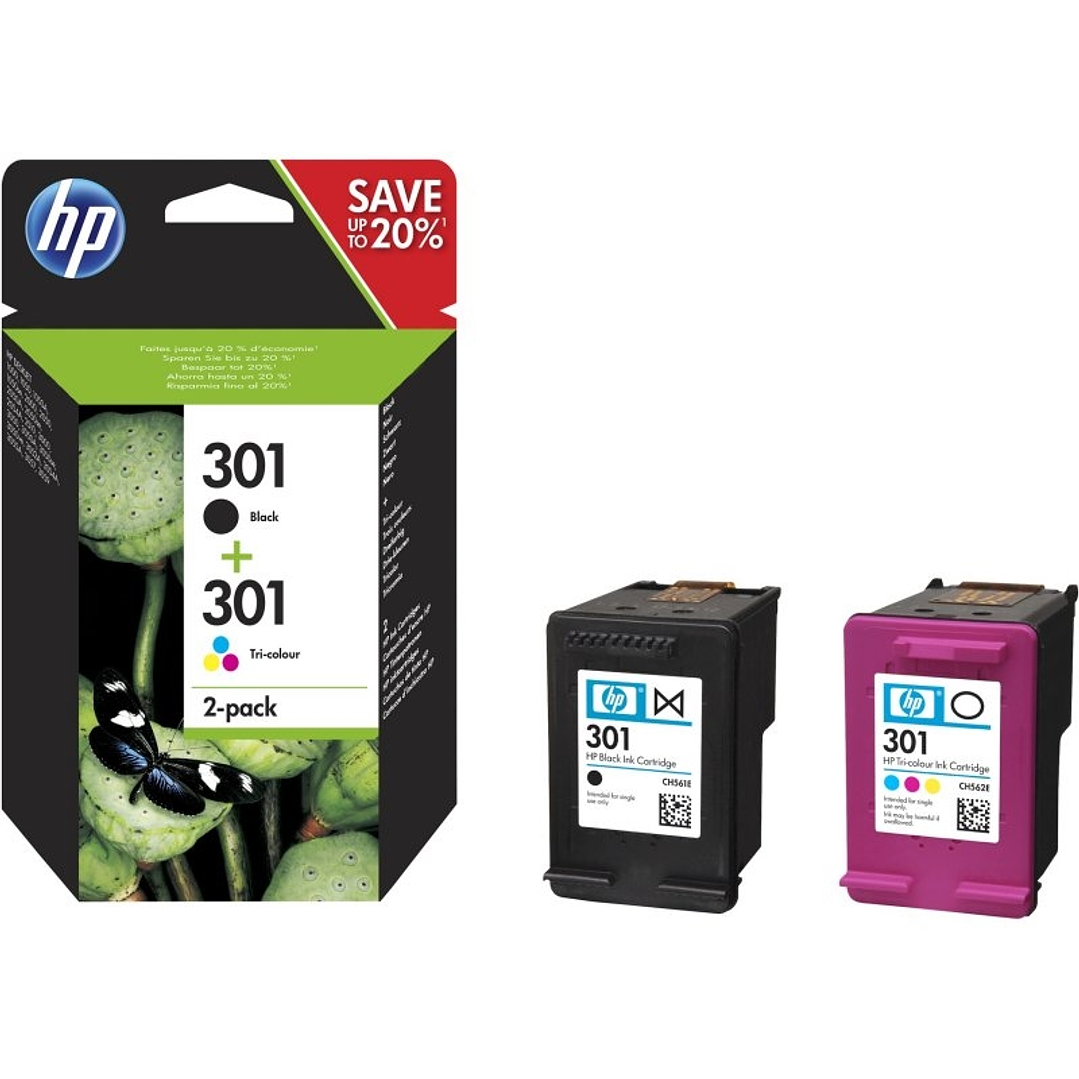 HP Cartucho Multipack 301 Negro+Color 1
