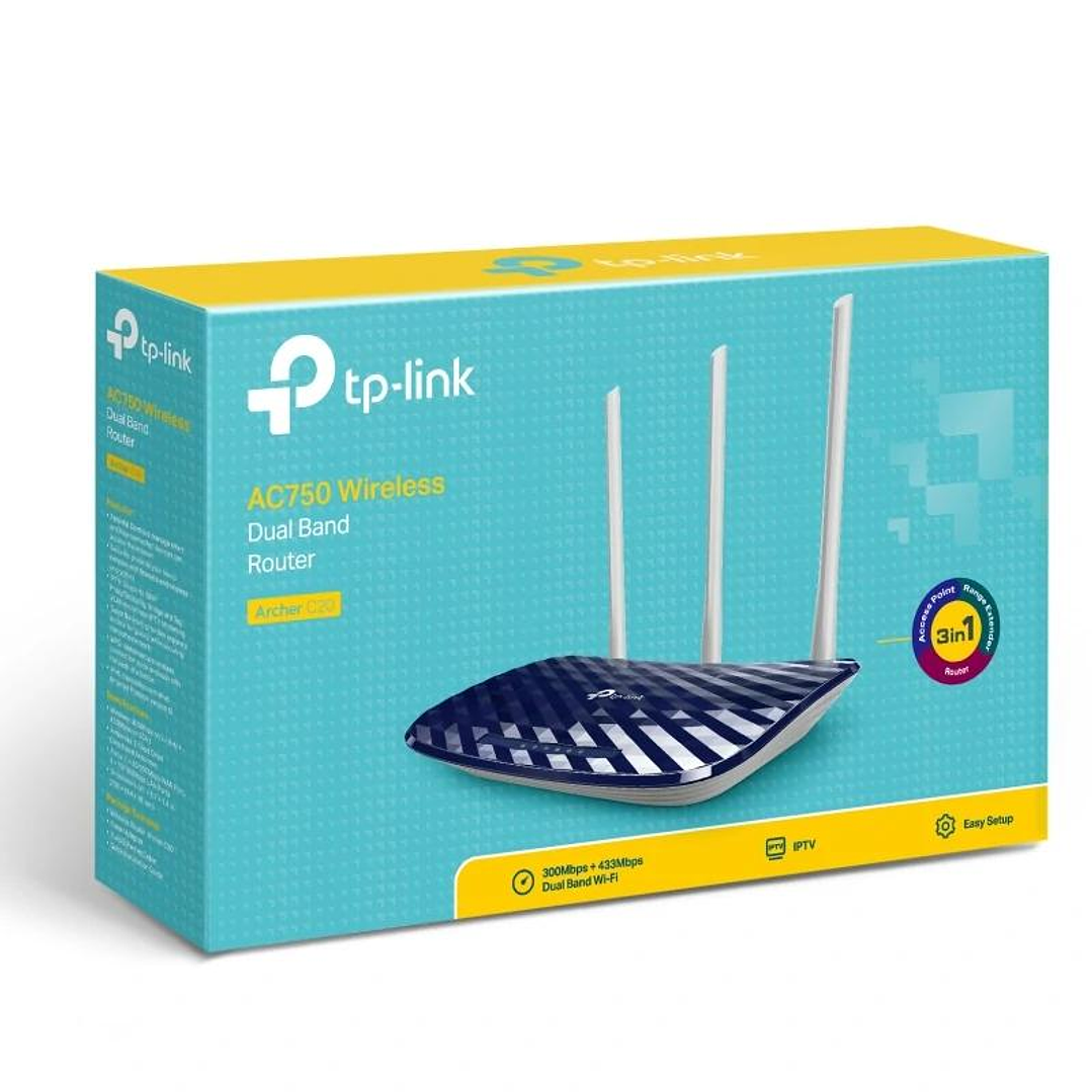 TP-Link Archer C20 Router WiFi AC750 1xWAN 4xLAN 4