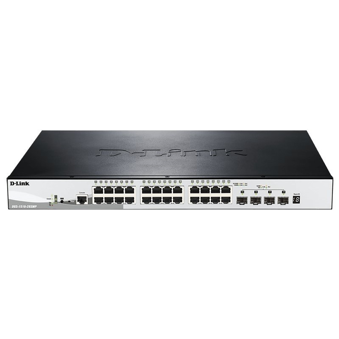 D-Link DGS-1510-28XMP/E Switch L2 24xGB PoE 4x10Gb 1