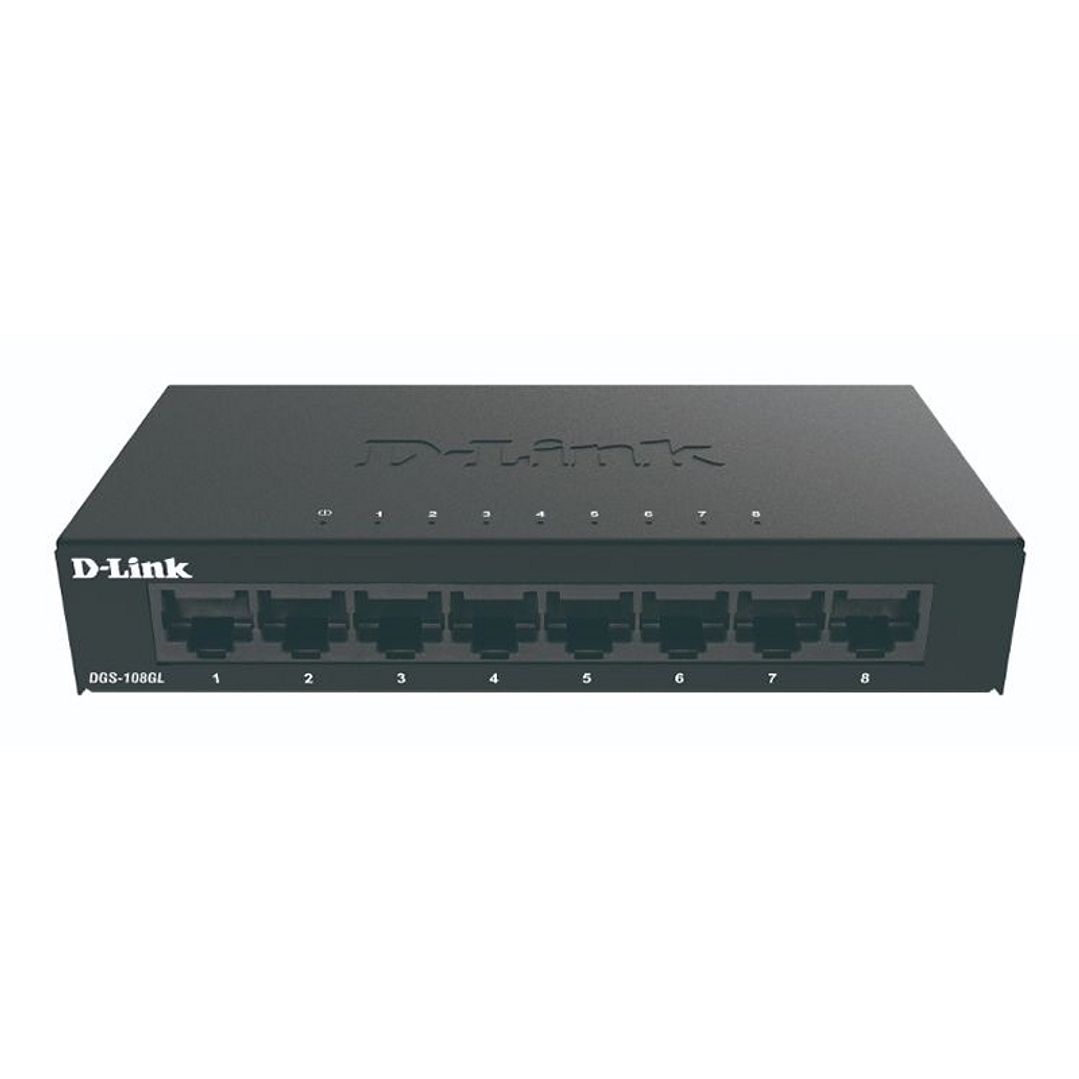 D-Link DGS-108GL Switch 8xGB Metal Plug&Play 1