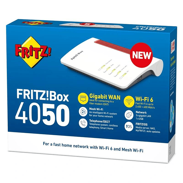 Fritz!Box 4050 Router WiFi6 Mesh 1xGb WAN 3xGb LAN 4
