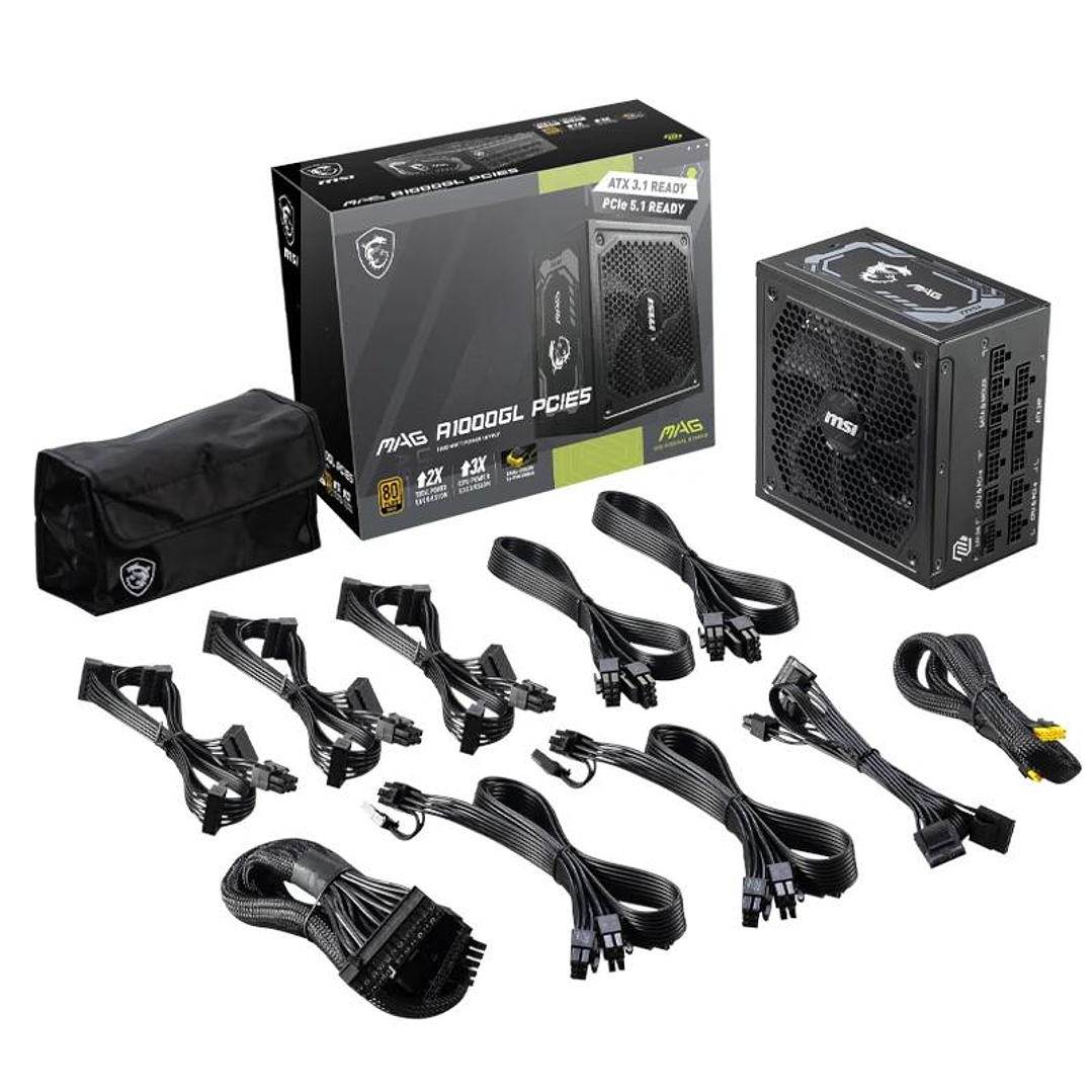 MSI Fuente Alimentación MAG A1000GL PCIE5 1000WATX 4