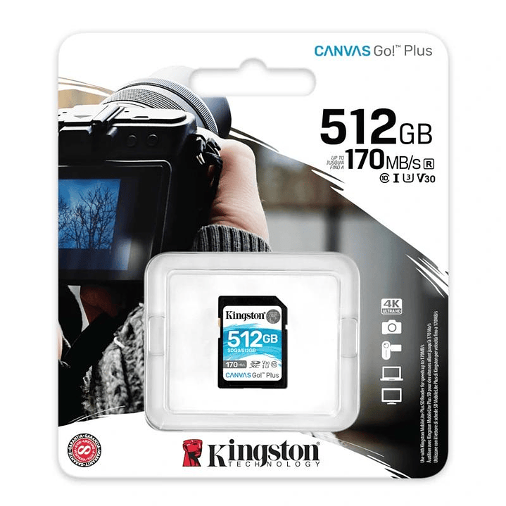 Kingston Canvas Go! Plus SD 512GB class 10 U3 V30 3
