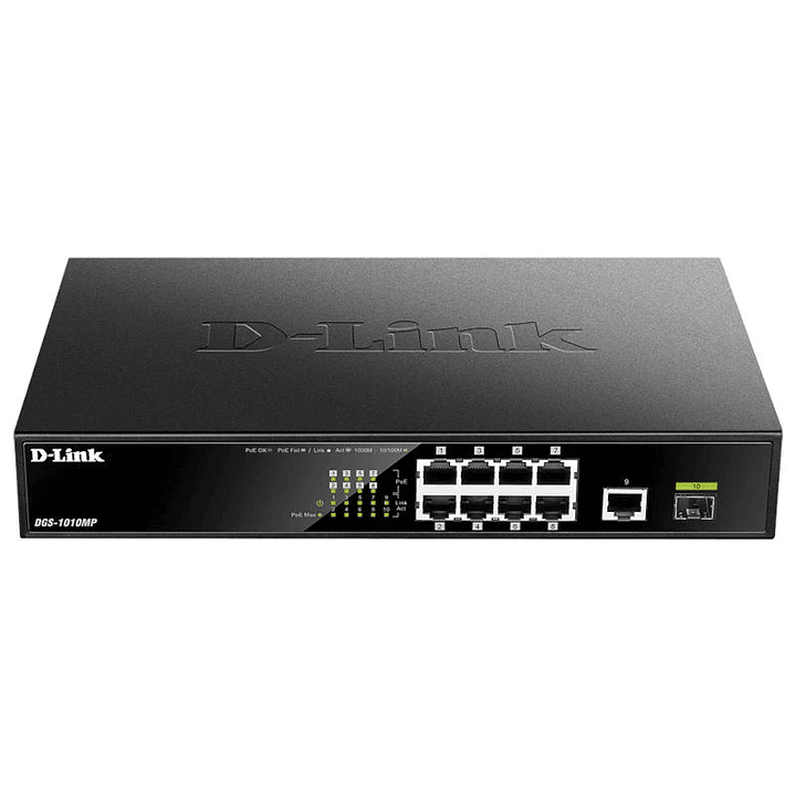 D-Link DGS-1010MP/E Switch 8xG PoE 1xG Up 1xG SFP 1