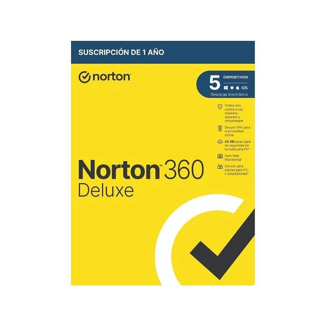 NORTON 360 DELUXE 50GB ES 1L/1A ESD 1