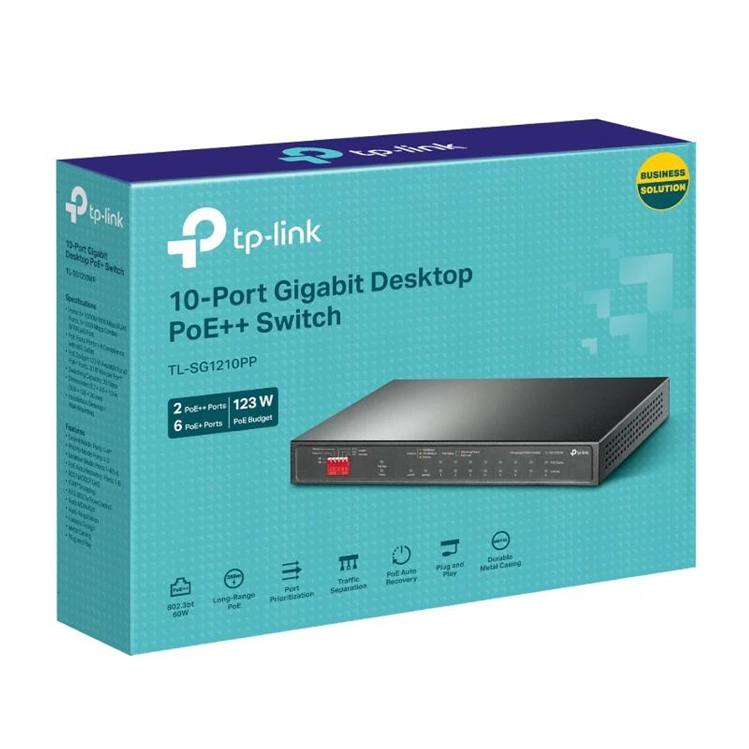TP-Link TL-SG1210PP Switch 6xG PoE+ 2xG PoE++ 2xG 4