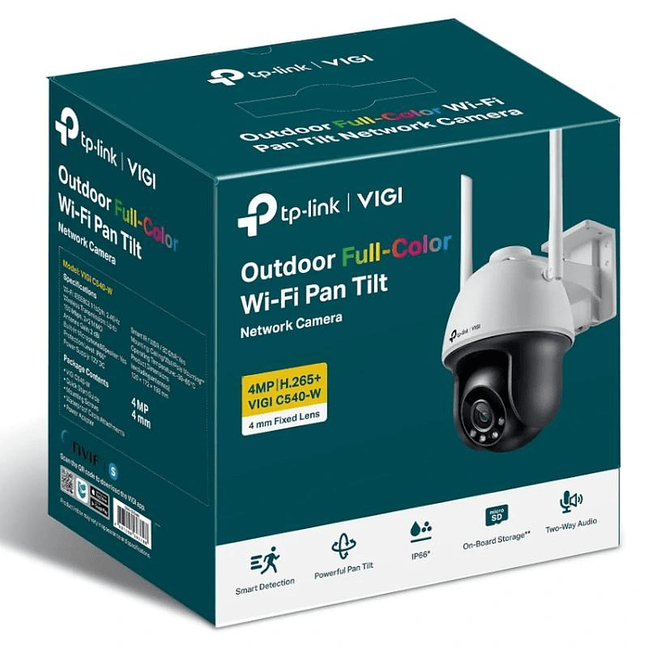 VIGI Cámara IP PT C540-W 4MP Plástico FColor Wi-Fi 3