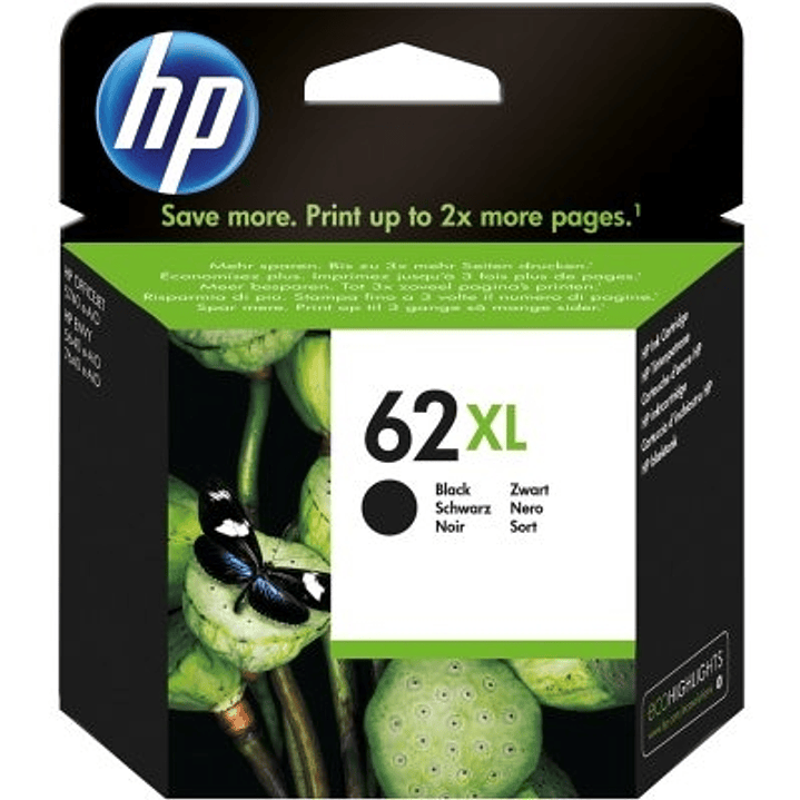 HP Cartucho 62XL Negro 1
