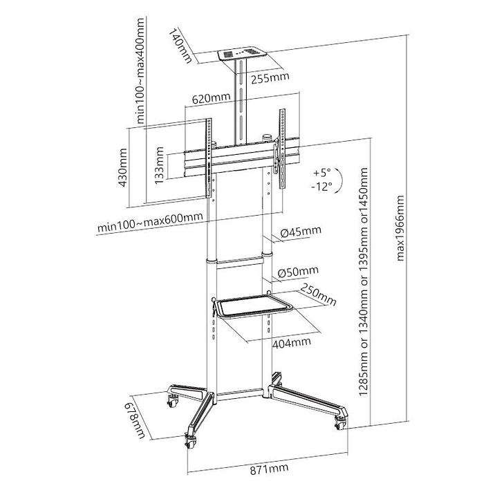 EWENT EW1539 Soporte suelo con ruedas tv 37