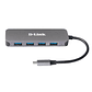 D-Link DUB-2340 USB-C 4xUSB 3.0 Hub PD - Thumbnail 1