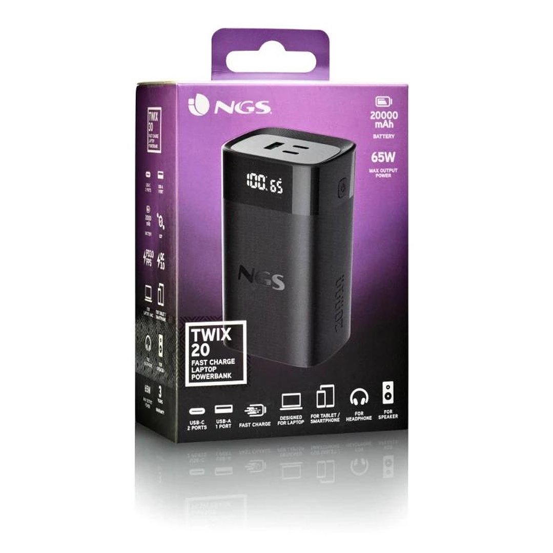 NGS BATERIA EXTERNA PORTATIL CARGA RAPIDA 65W 4