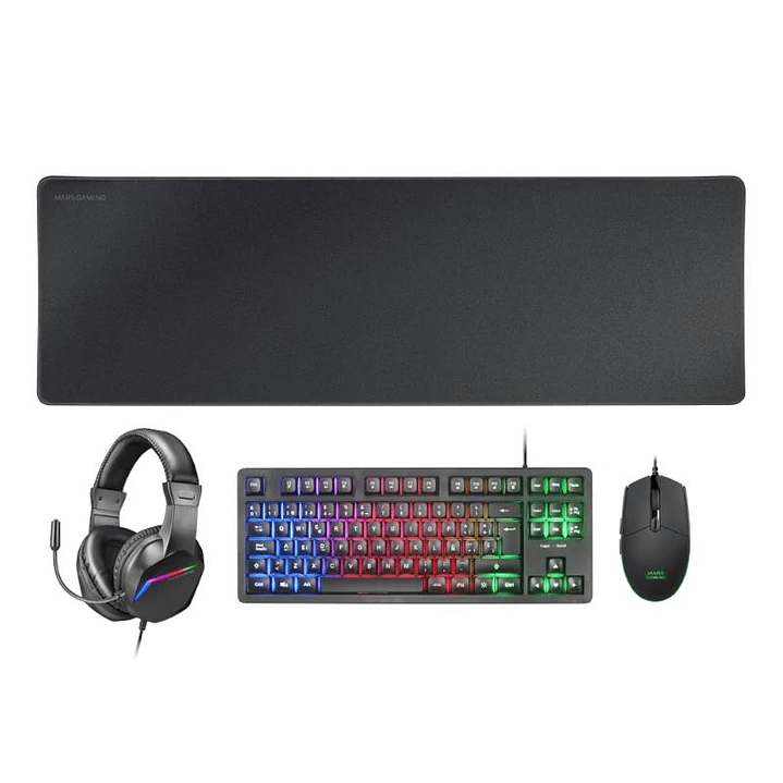 MARS GAMING Combo Gaming MCP-RGB3 4EN1 Negro 1