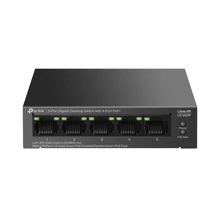 TP-Link LS105GP Switch 4xGb PoE+ 1xGb 65w 2