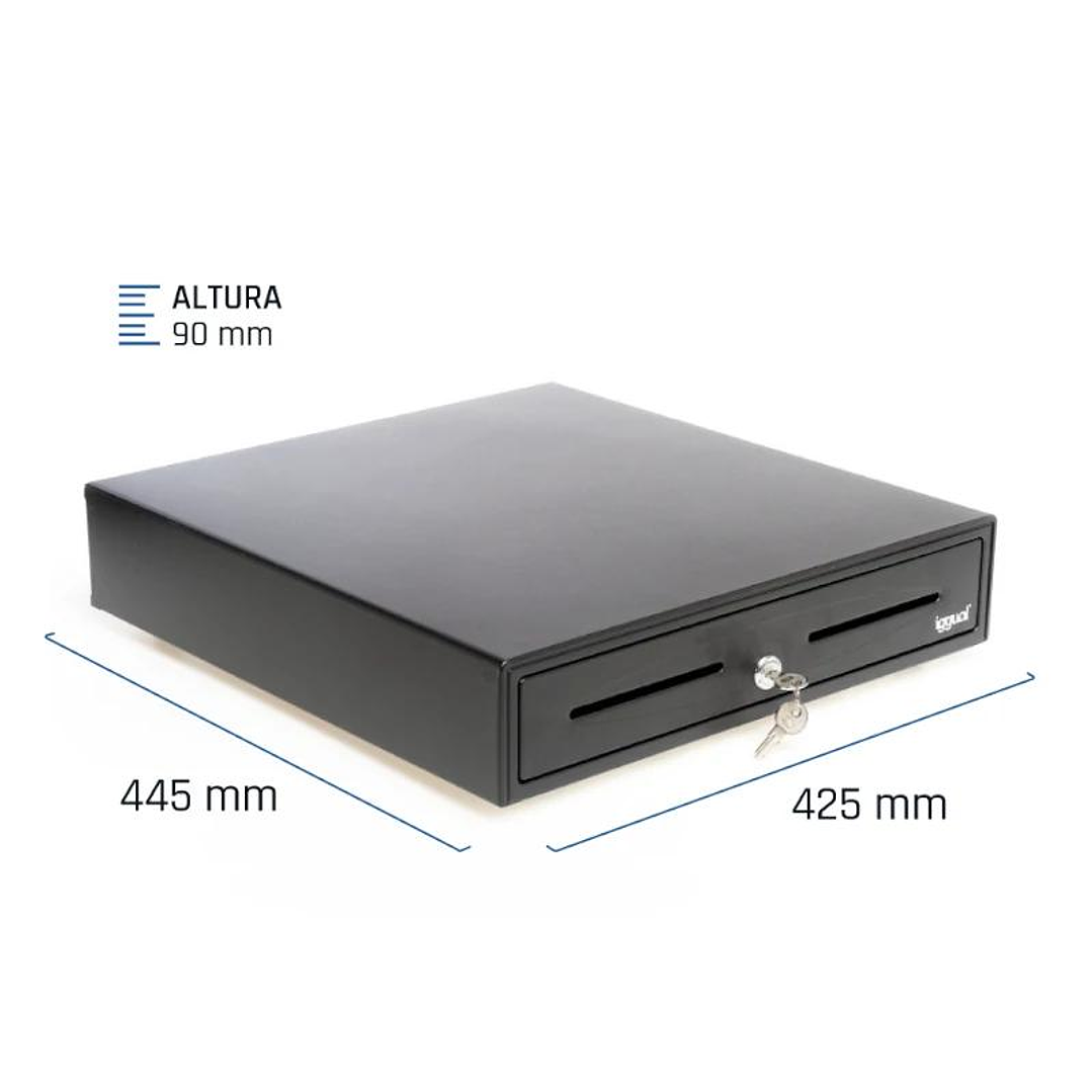 iggual Cajón Portamonedas IRON-70 44,5cm 5+8 negro 2