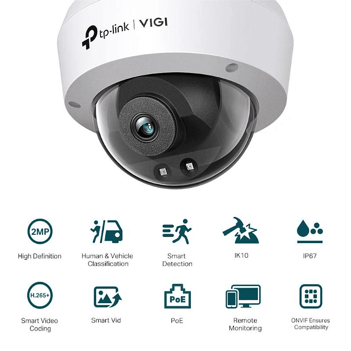 VIGI Cámara IP Domo C220I 2MP Plástico IR 2.8mm 2