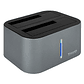 Tooq TQDS-805G Dock Station Doble Bahía HDD Gris - vignette 1