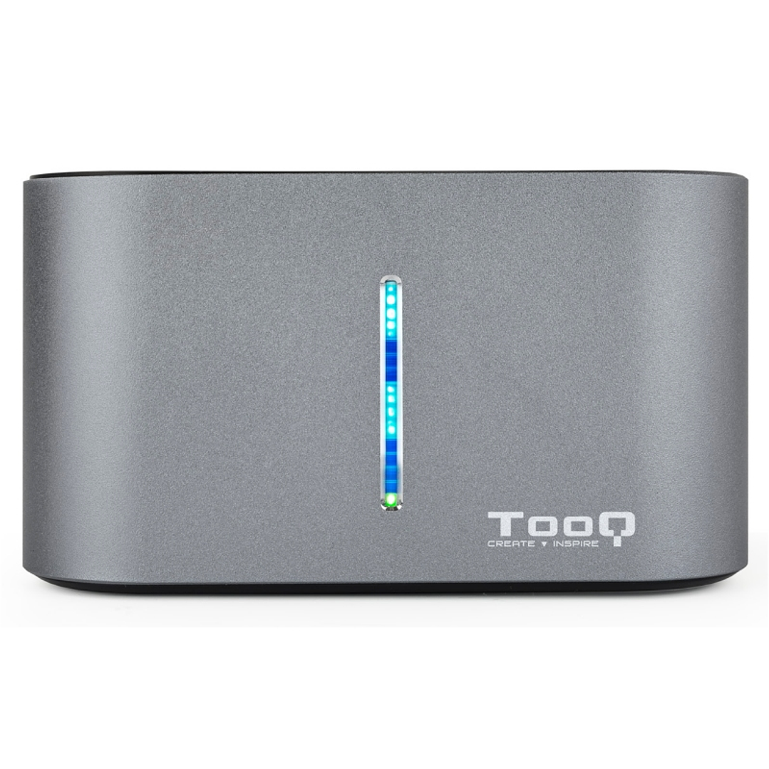 Tooq TQDS-805G Dock Station Doble Bahía HDD Gris 2