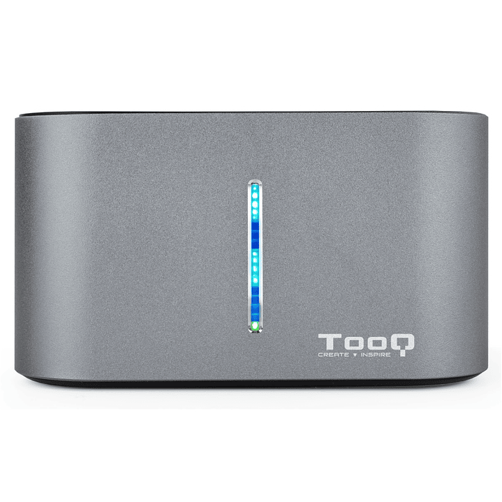 Tooq TQDS-805G Dock Station Doble Bahía HDD Gris 2