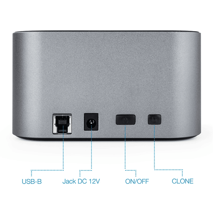 Tooq TQDS-805G Dock Station Doble Bahía HDD Gris 3