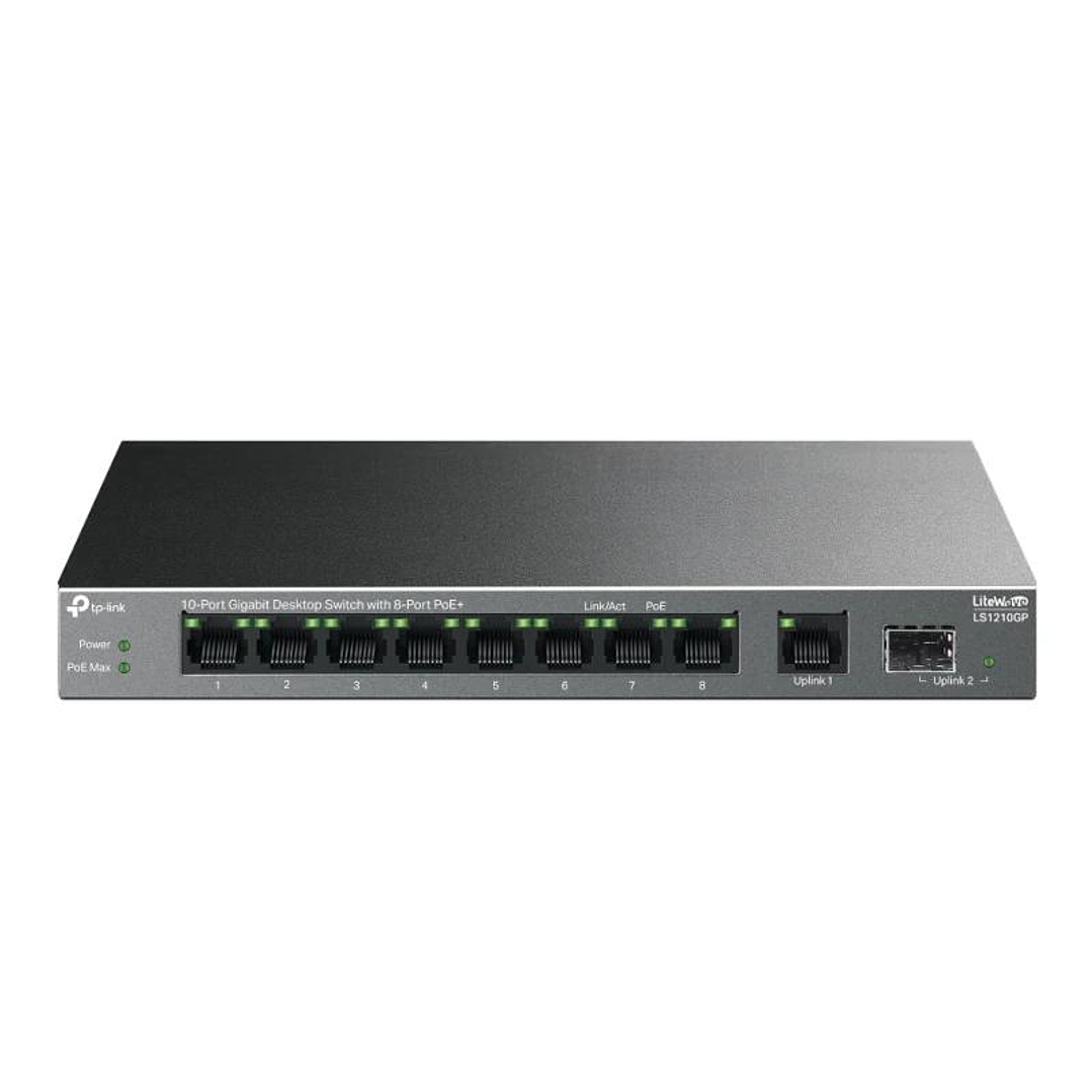 TP-Link LS1210GP Switch 8xG PoE+ 1xGb 1xSFP 61W 2