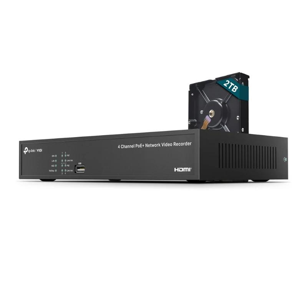 VIGI Grabador IP NVR1004H-4P-2TB Rack 01 HDD 04 C 1