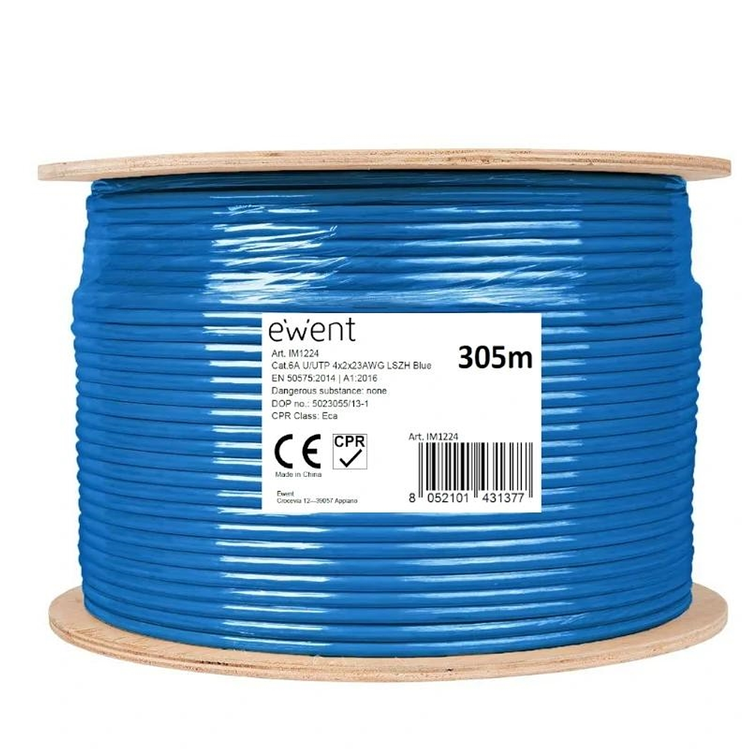 Ewent Bobina Cable Red CAT6A U/UTP,LSZH,305m 1