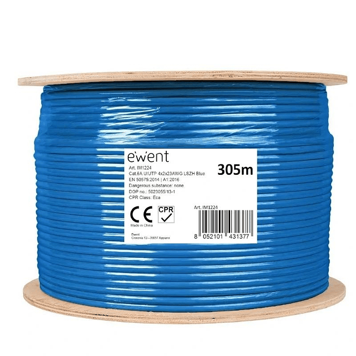 Ewent Bobina Cable Red CAT6A U/UTP,LSZH,305m 1